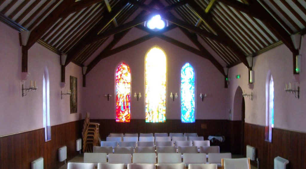 Mourne Grange Chapel Interior, showing windows
